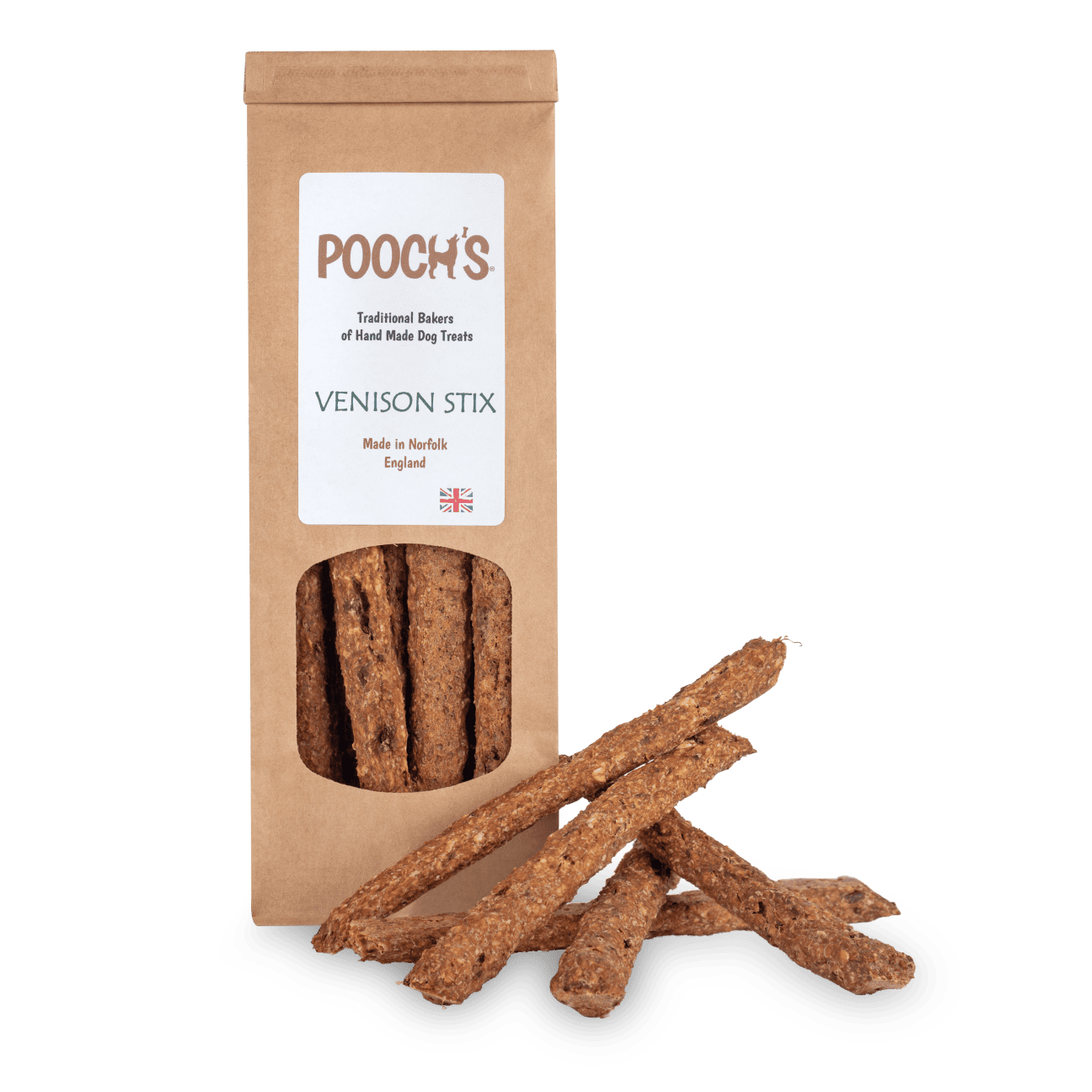 Pooch's Venison Sticks low fat dog treats