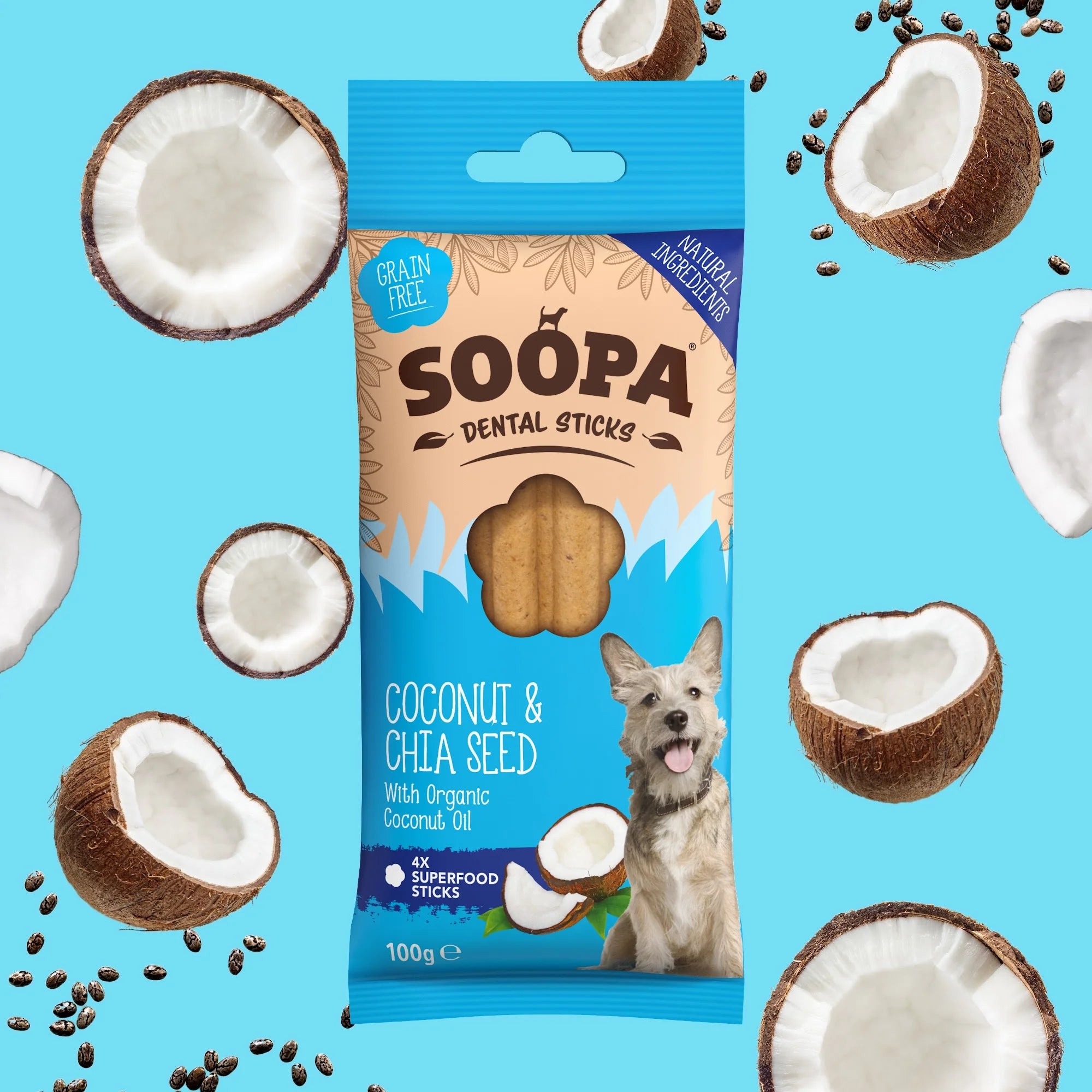 Soopa Coconut & Chia Seed dental sticks