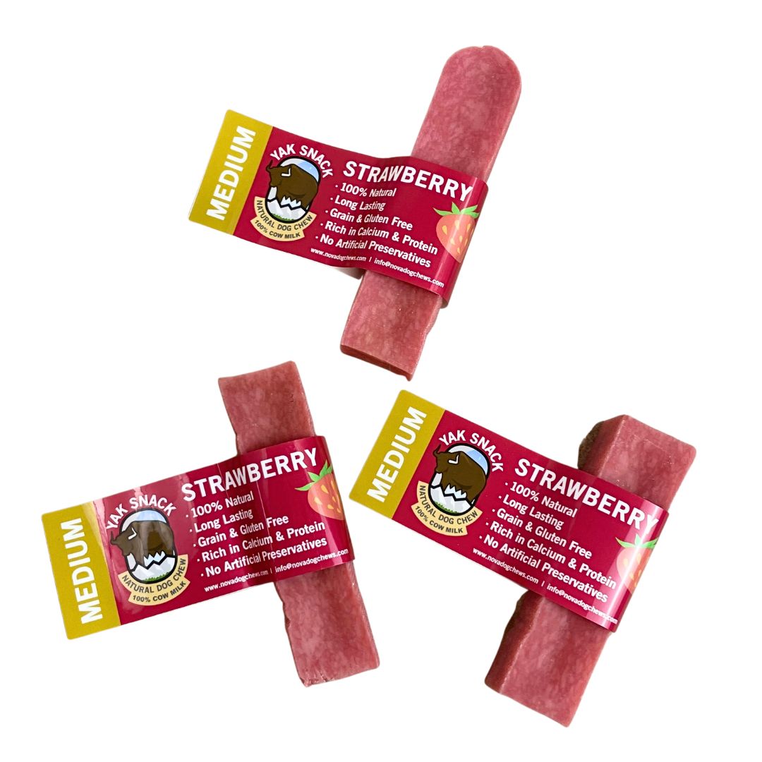 Strawberry Yak Snack - low fat dog chew