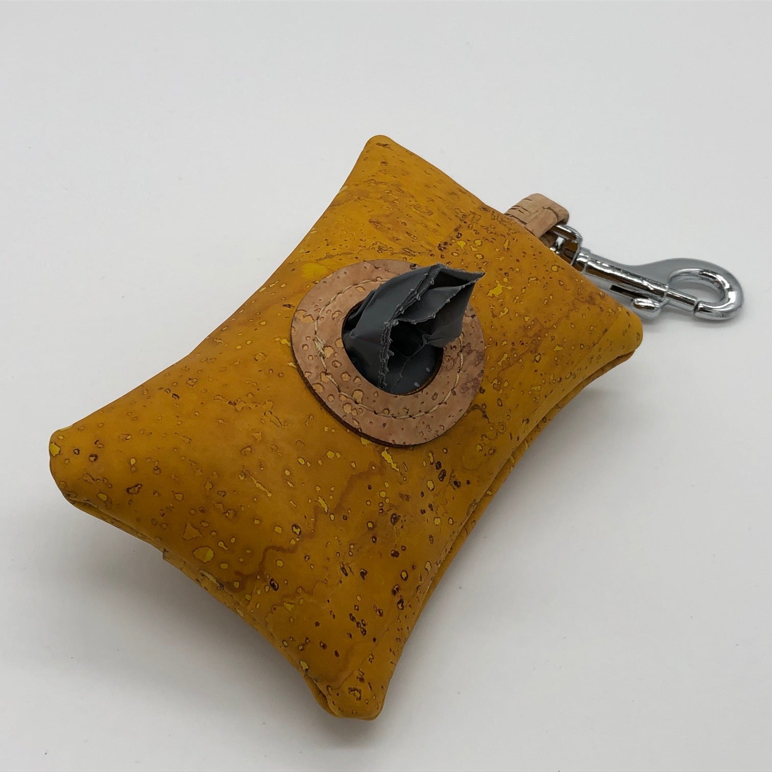 cork leather poo bag pouch